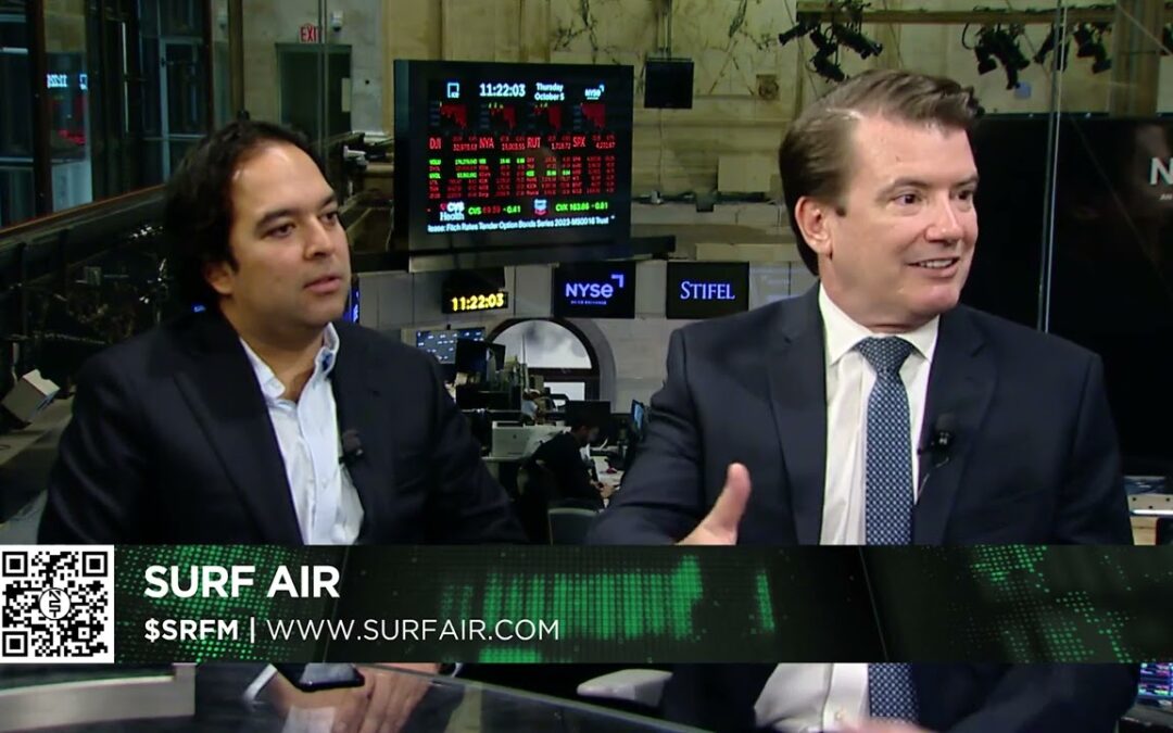 Air Travel Electrification – Surf Air Mobility, Inc.’s (NYSE: SRFM) ($SRFM) interviews with Stan Little, Chief Executive Officer, and Sudhin Shahani, Founder.